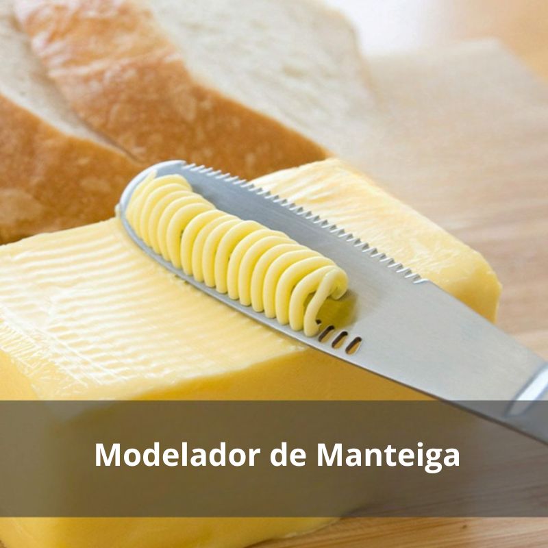 Faca para manteiga e queijo Inoxidável 3 em 1 | Linha do Lar