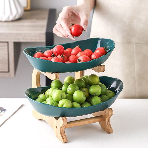 Fruteira de Mesa com Suporte de Bambu | Linha do Lar