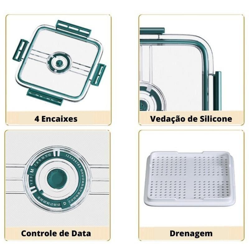 Organizador de Geladeira com Tampa e Marcador de Data | Linha do Lar